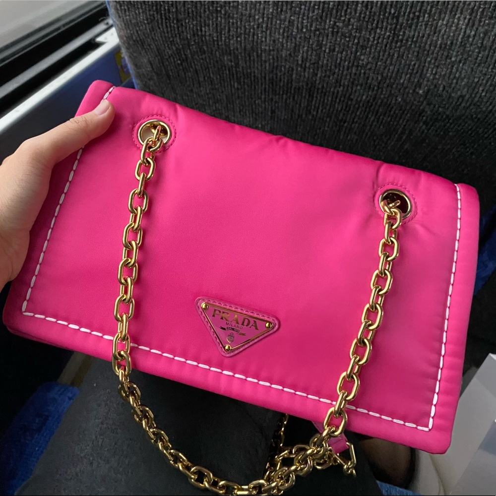 Prada tessuto pink bag